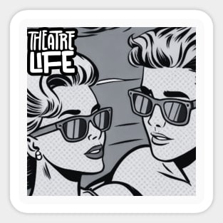 Theather life Romance Pop Art Black and White Sticker